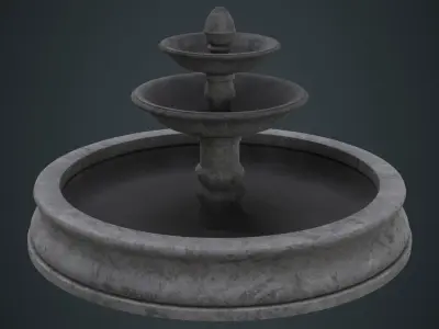 Fountain 1B Low-poly 3D model