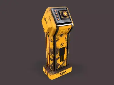 Sci-Fi Emergency Button Low-poly 3D model