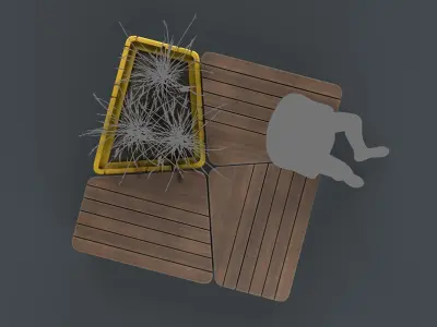 Modern Outdoor Bench 116 PBR Game Ready Low-poly 3D model