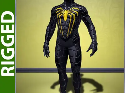 Spiderman Anti 3D Rigged Model 3D model