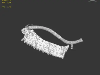 Next generation serrated machete Low-poly 3D model