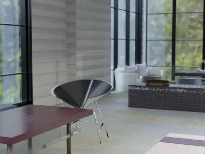 glass house design Low-poly 3D model