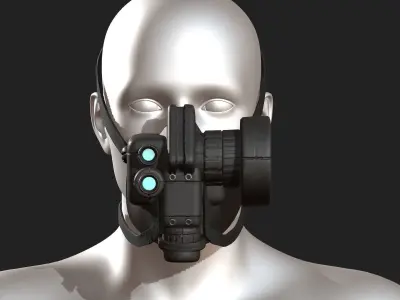 Gas mask respirator scifi futuristic 3d model  Low-poly 3D model