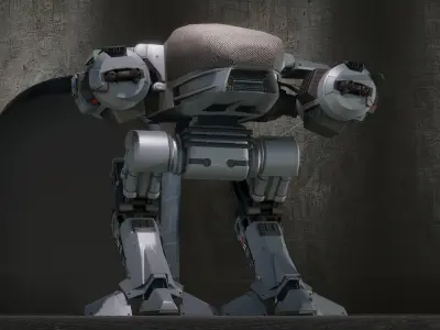 ED-209 robocop robot Low-poly 3D model