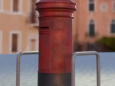 Postbox Low-poly 3D model Low-poly 3D model