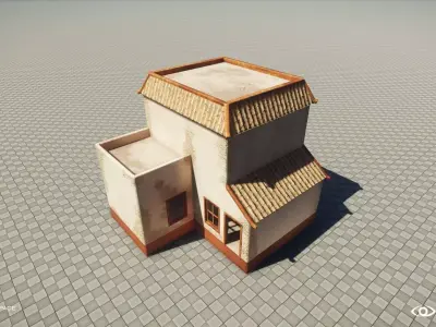 Desert Stone House Pack - 3 Variant Low-poly 3D model
