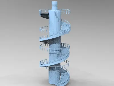 Tower Spiral Staircase 1 3D model