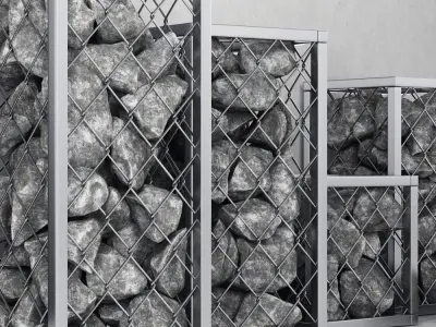 Gabion stone rock 3D model