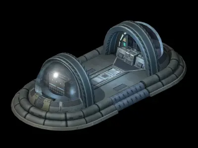 Space station - ground function small building 3D model