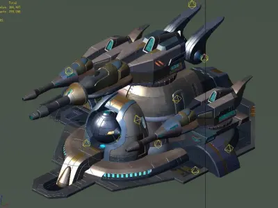 Spaceship - guardian turret 04 3D model