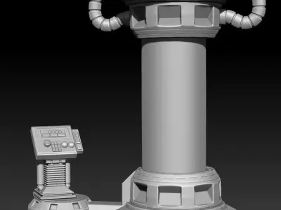 BactaTank pedestal with remote control 3D print model