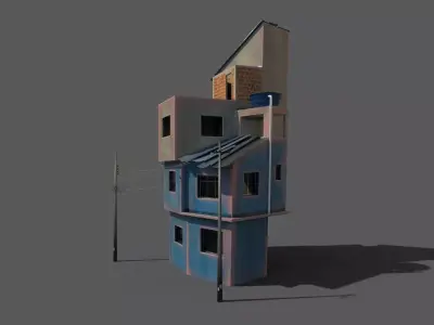 House 08 Low-poly 3D model