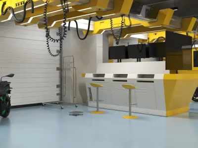  Racing Pit Garage and Sportbike 