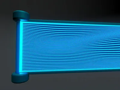 Futuristic LED Hologram Neon Banner Sign Low-poly 3D model