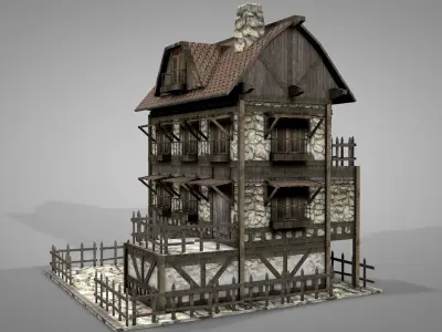 Medieval House v2 Low-poly 3D model