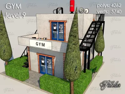 Gym Level Low-poly 3D model