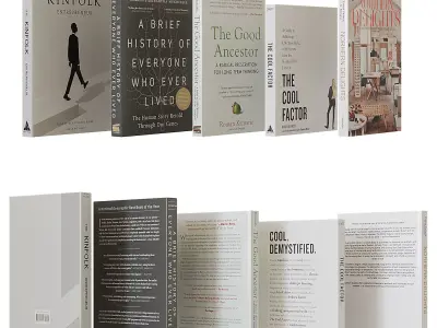 Books set on interior design 3D model