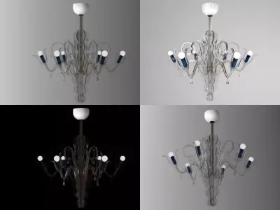 Divina four different chandeliers 3D model