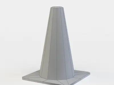 Road cone Low-poly 3D model