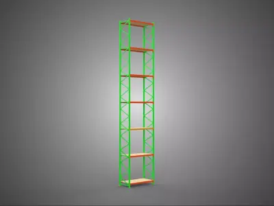 TOWER RACK UPRIGHT VERTICAL WOOD METAL WAREHOUSE SHELVES STORAGE 3D model