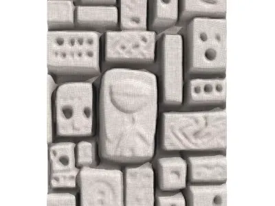 Medieval Rubble Stone Wall Asset 3D print model