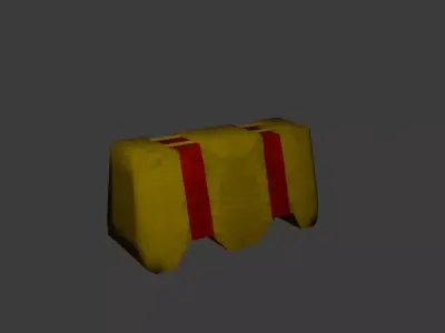 Concrete roadblock - lowpoly gameready Low-poly 3D model