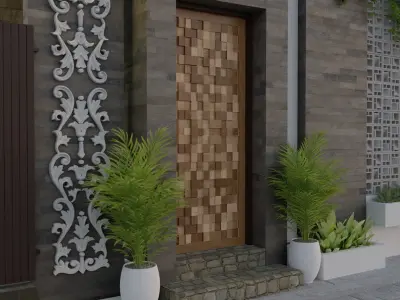 Door without handle 3D model