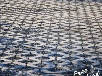 FREE Scanned Parking Grid  PBR Textures Seamless Texture