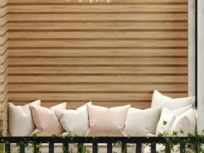 Residential Modern Balcony Set 3D Model Pack