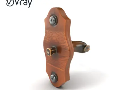 Nature-Inspired Iron Door Handle model pack Low-poly 3D model