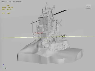 Stylish Studio Ghibli Castle Low-poly 3D model