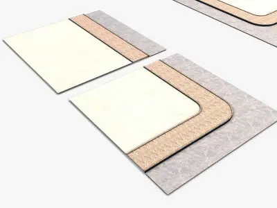 Road04 pair of mats Low-poly 3D model