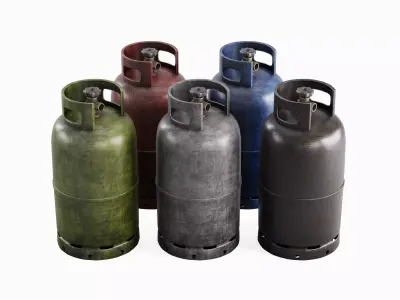 Dirty Gas Cylinder Set 3D model