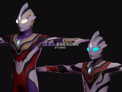Ultraman Trigger Truth and Evil Trigger - 3D Model 3D model
