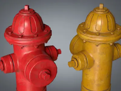 Fire Hydrant Low-poly 3D model