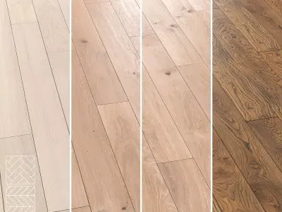 Boen Parquet Wood Floor Collection - 5 Layouts and 4 Colors 3D model