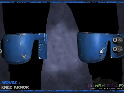 Axe Woves BoBF Knees The Mandalorian Cosplay Armor 3D print model