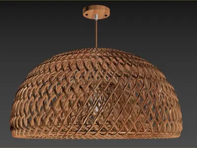Bamboo Lantern Pendant 3D model