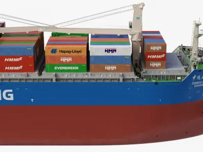  Cosco Chang Qing Cargo Ship with Containers 