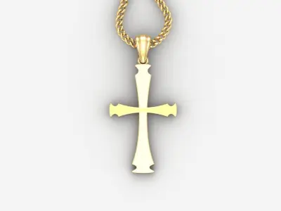 Light Gold 18K Cross Pendant 1CP015 3D print model