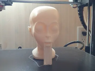 Alien head with basic materials 3D model