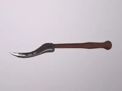 226Medieval Small Shovel Game Ready Low Poly 3D Model Low-poly 3D model