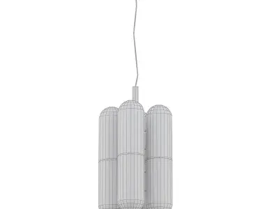 Charlotte glass pendant light - gold 3D model