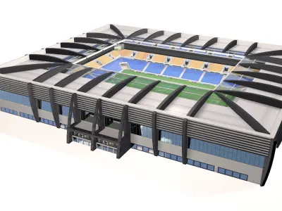 Modern stadium for soccer - us football and rugby 3D model