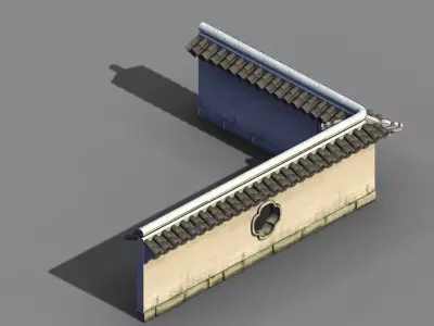 Game River Yang City - a small wall -04 3D model