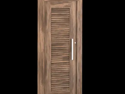 Interior-exterior Wooden Door 3D model 7