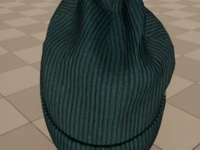 Beanie Cap Low-poly 3D model