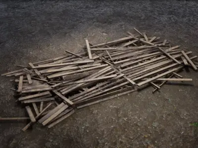 Wooden  Ruins 01 3D model