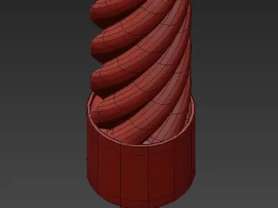 Wide Champagne Gold LED Mini Pendant 3D model