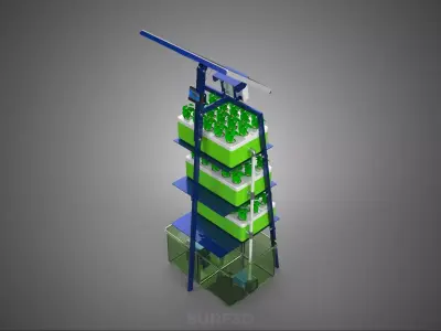 IOT SMART HYDROPONIC SOLAR CELL POWER FARM PLANT WATER NUTRIENT 3D model